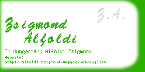 zsigmond alfoldi business card